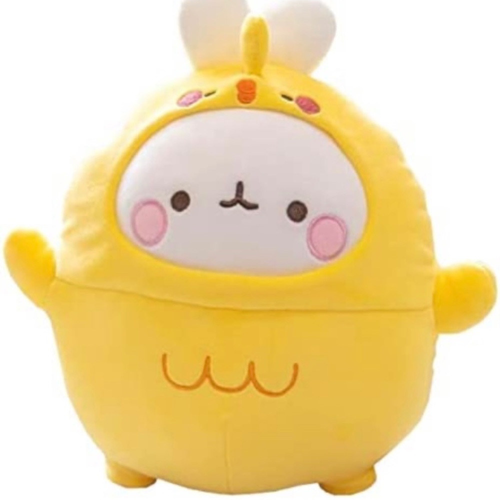Molang Plump Stuffed Plush Toy, Soft and Cute. 9" (25cm) (Duck Molang (Yellow))